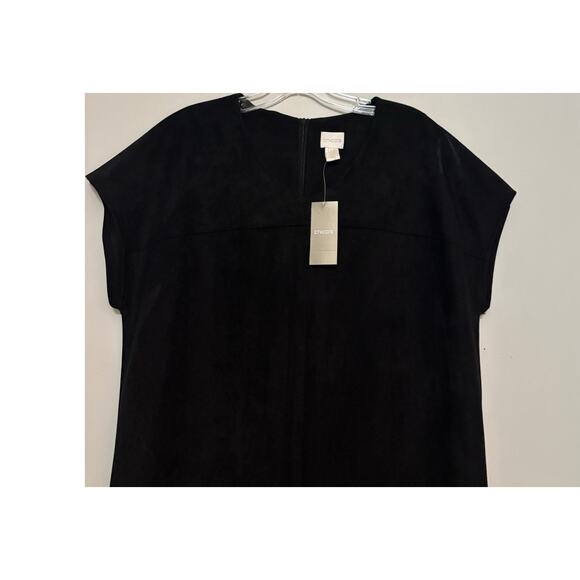 Chico's Black Faux Suede Dress Fringe Western Country Concert 0.5 Size 6 NWT - Picture 4 of 8